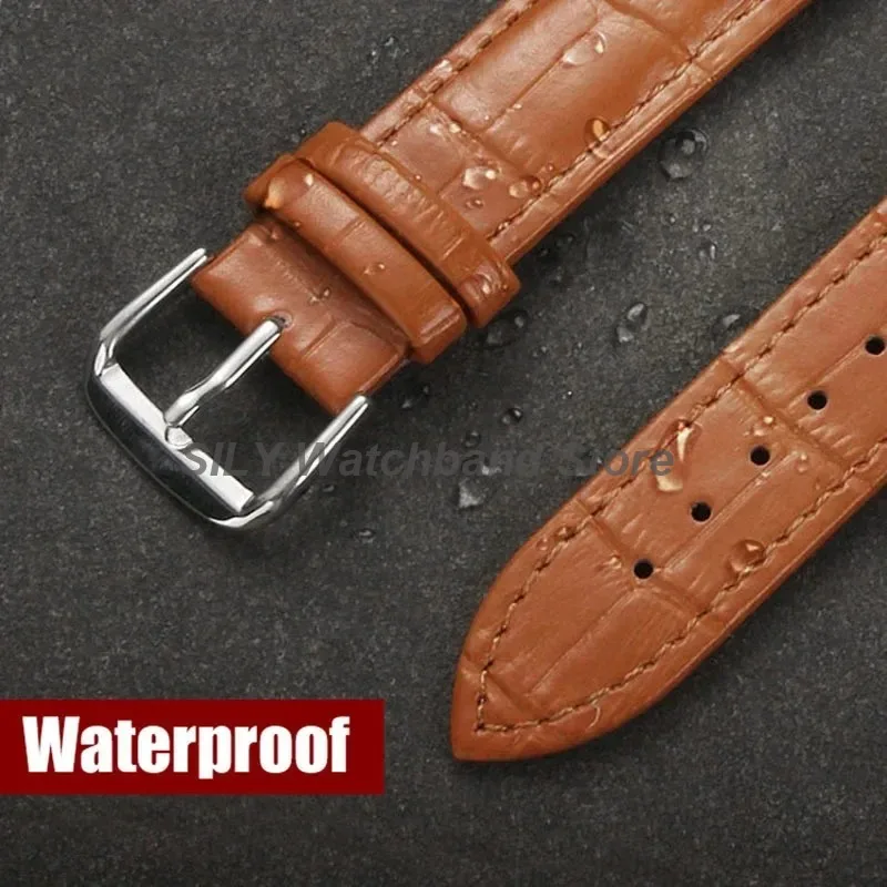 Universal Calfskin Leather Waterproof Sport Bracelet Watch Strap