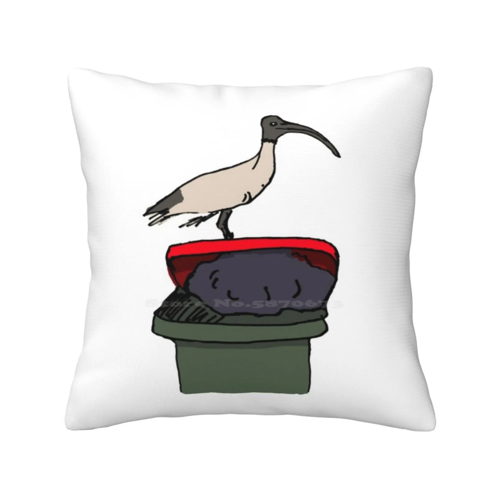 Bin Chicken Pillow Cover Hug Federa Bin Chicken Australia Cestino Turchia Ibis Saya Aussie Icon Wizzbin Street Bird Animal