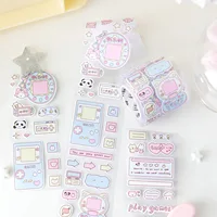 200cm/roll Coated paper tape Cute cartoon Animal game machine tape Creative notebook Guka cup Collage material DIY Decorative 2