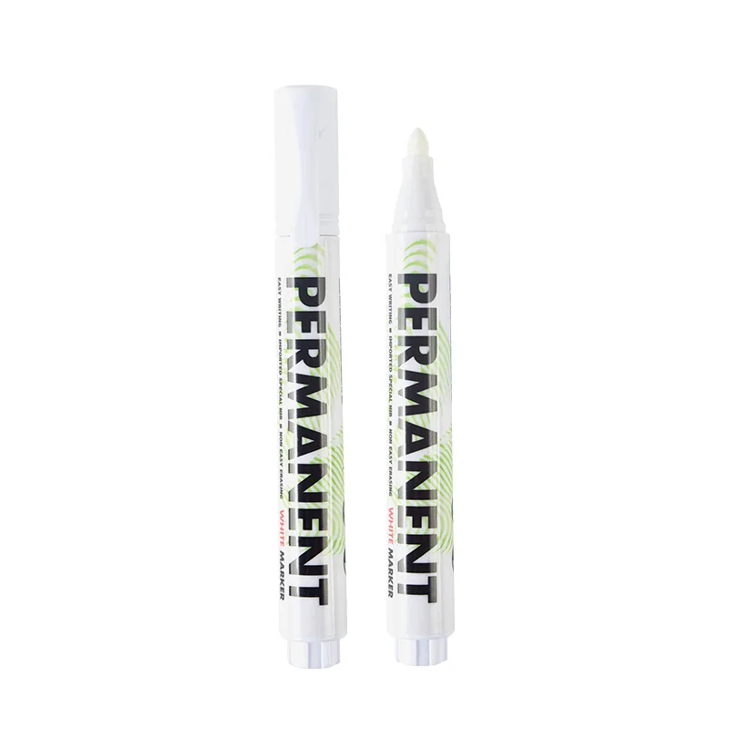 Permanent Marker Pen White Marker Pen Permanent Paint Oily Waterproof for Tire Painting Graffiti Fabric Wood Leather