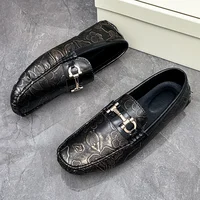 Over Size 38-48 Men Fashion England Gentleman Loafers Black Gold Dress Evening Shoes Lightweight Mens Wedding Formal Footwear