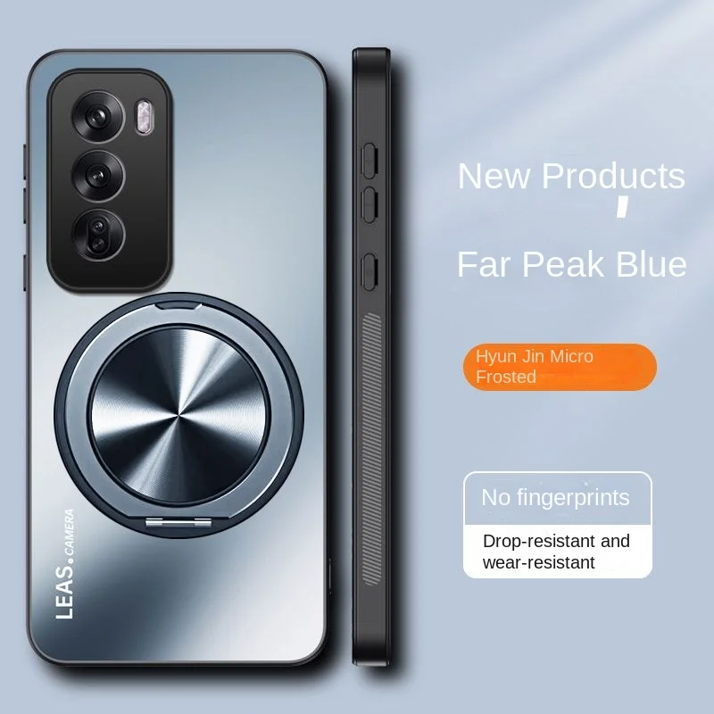 OPPO Reno 12 Pro Durable Matte Protective Case with Ring Stand and Magnetic Back Cover