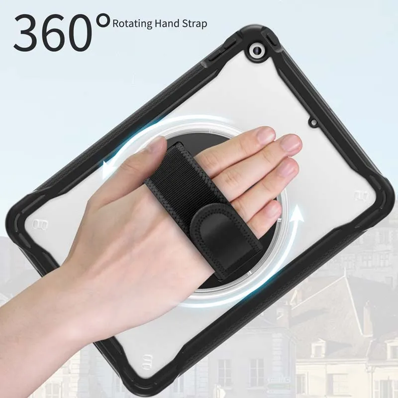 Hybrid Shockproof Case for iPad 9 8 7 7th 8th 9th Gen 10.2 Inch with Hand Shoulder Strap iPad Case Tablet Case Hand Strap