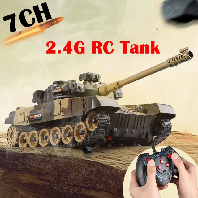 RC Tank Military War Battle United States M1 Leopard 2 Remote Control Toy Car Tactical Model Electronic Toys for Boys Children 1