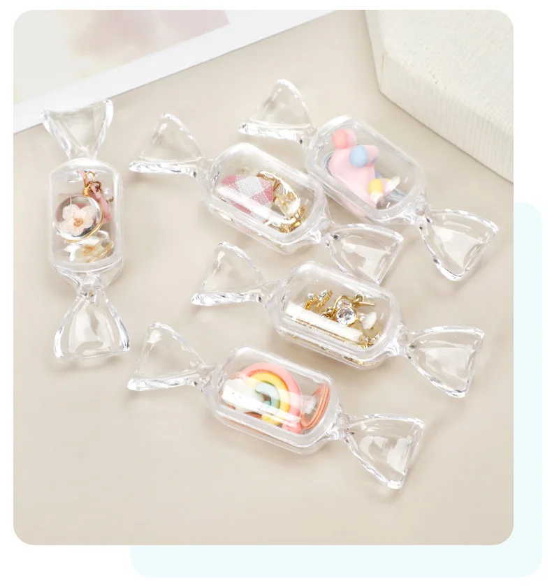 10 Teile/los Mini Süßigkeiten Schmuck Box Transparent Süße Süßigkeiten Geformt Tragbare Boxen Schmuck Container Lagerung Wasserdicht Organizer – Detail 17