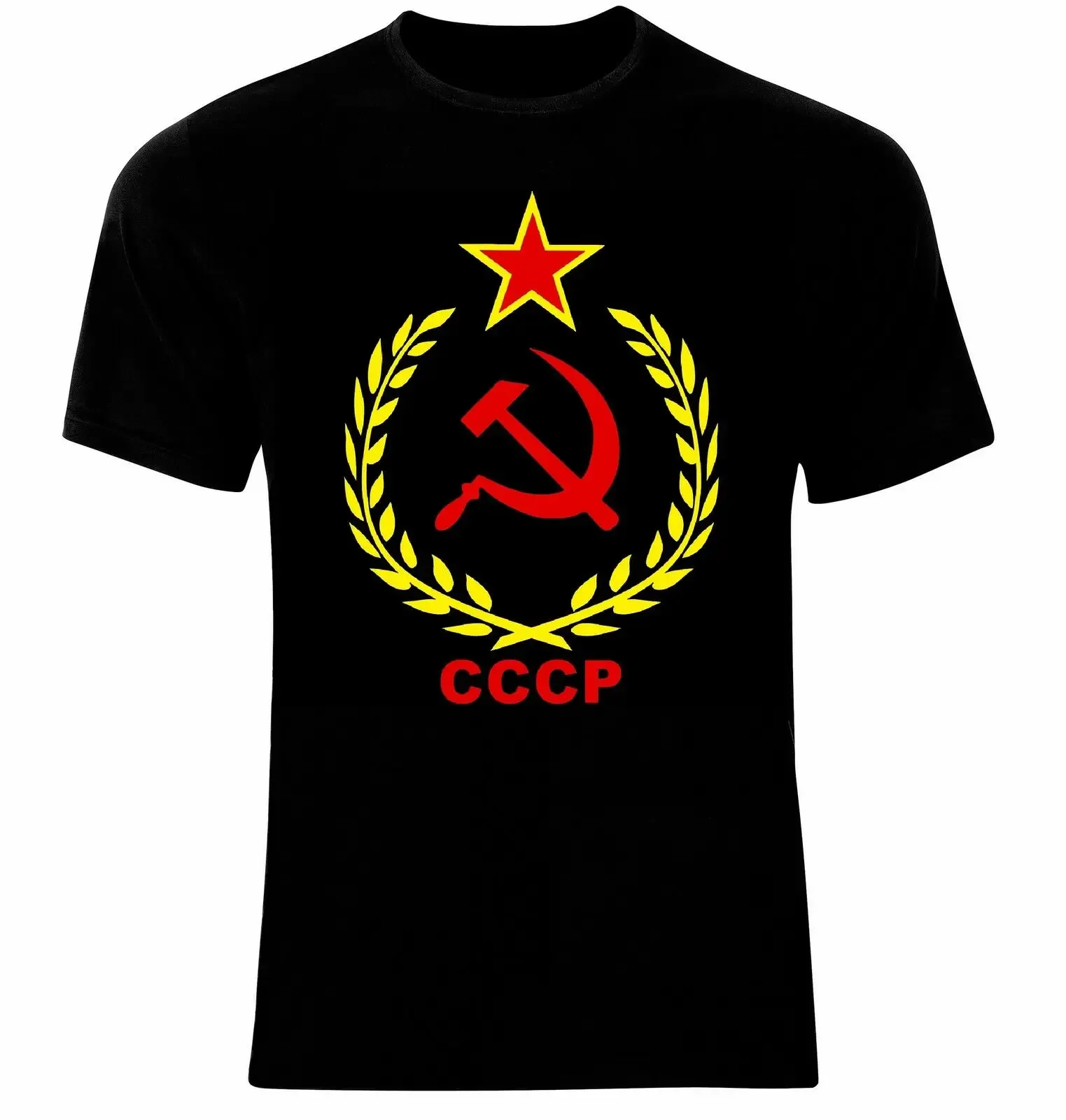 

Футболка с флагом СССР Россия Москва Советский Союз молот и серп Летняя Хлопковая мужская футболка с коротким рукавом и круглым вырезом, Новинка