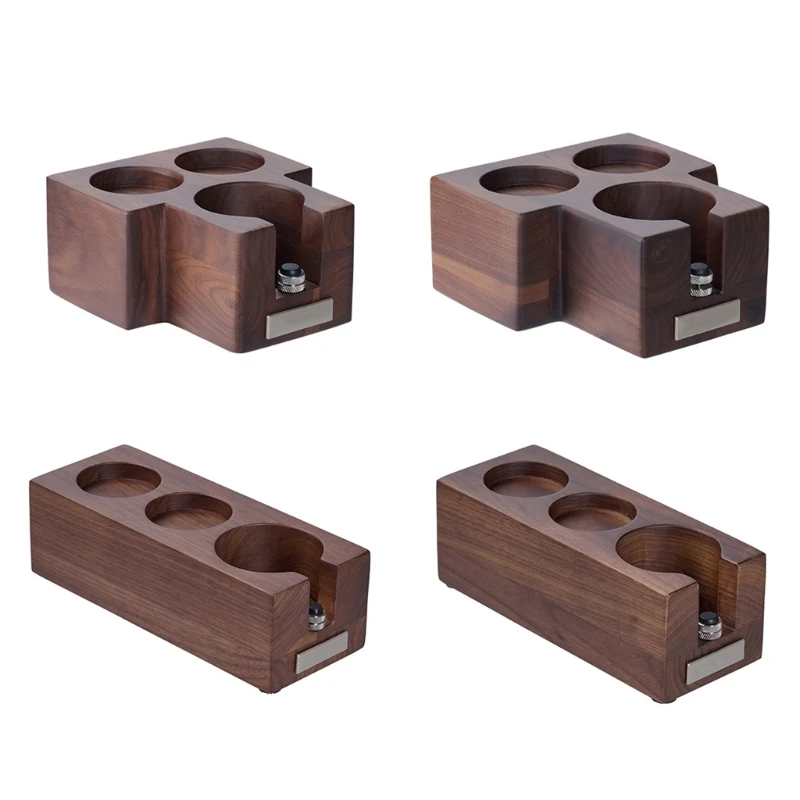Wood Espresso Tamper Mats Stand Tamper Station Wood Base 3 Holes Food