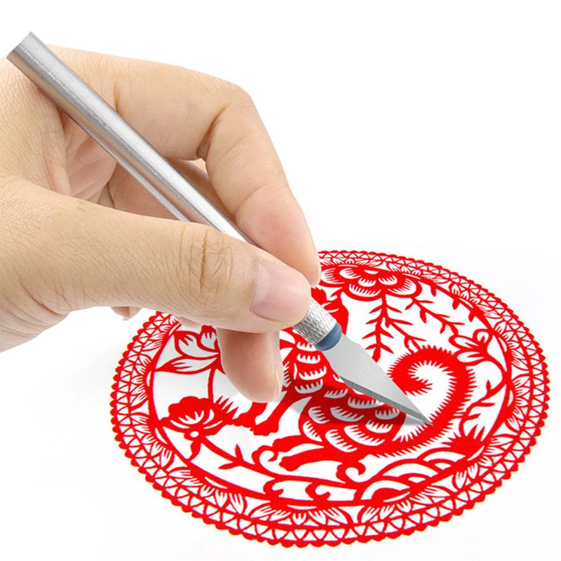 13Pcs Metall Carving Messer Stift Stil Kunst Dichtung Schneiden Manuelle Kombination Papier Stecklinge Nicht-Slip Gadget DIY präzision Reparatur Werkzeug – Detail 5