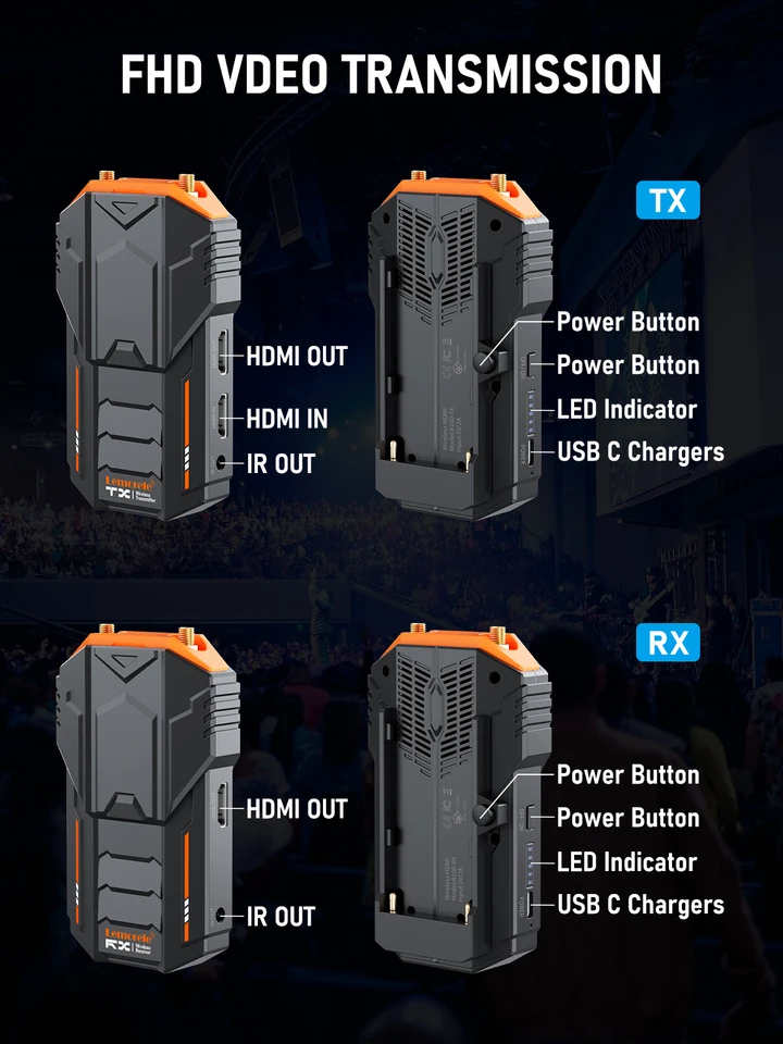 200m HDビデオ受信機,ワイヤレスHDMIエクステンダー,1080p,カメラ用