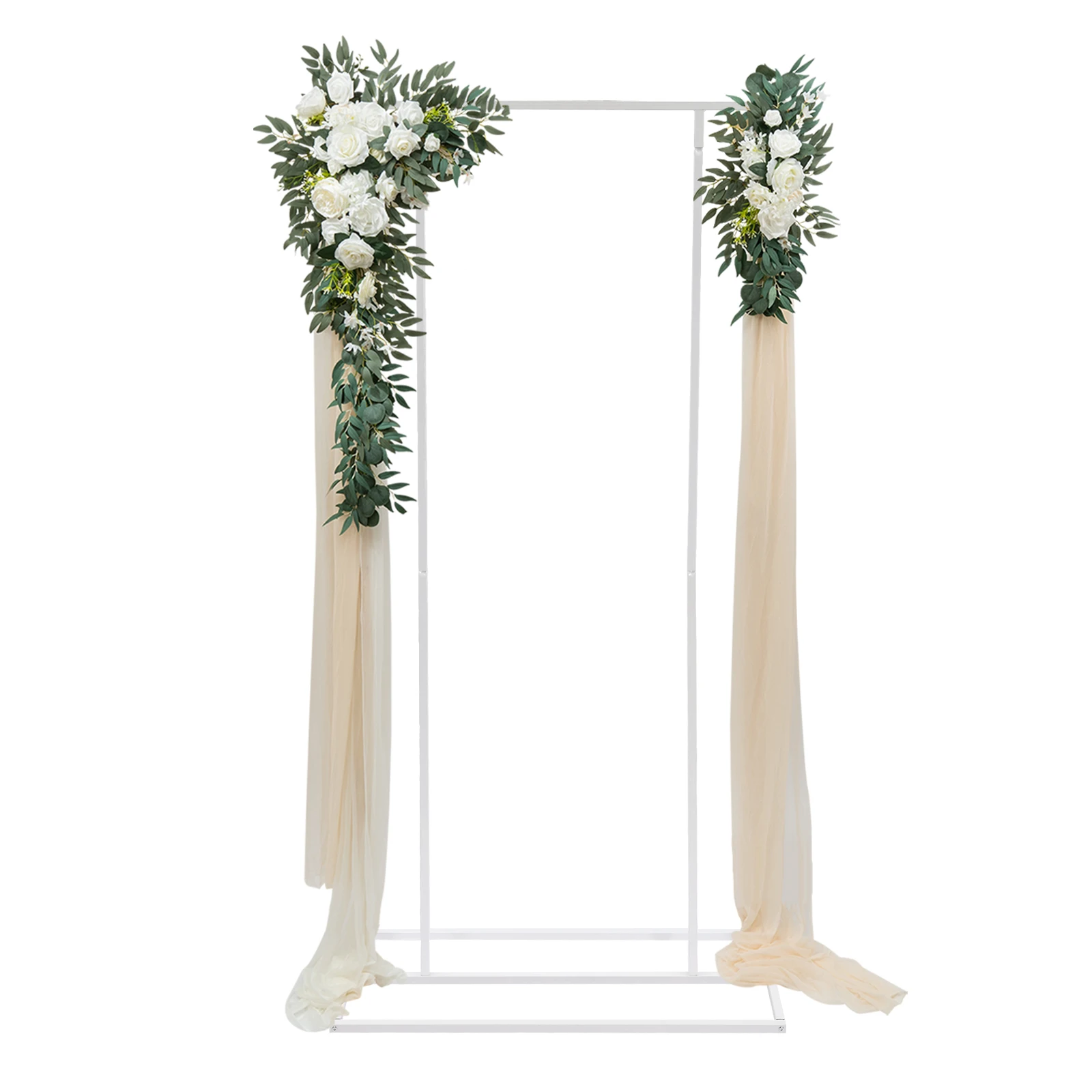 2*1m White Metal Balloon Frame Stand Balloon Wedding Backdrop Stand Garden Floral Decoration