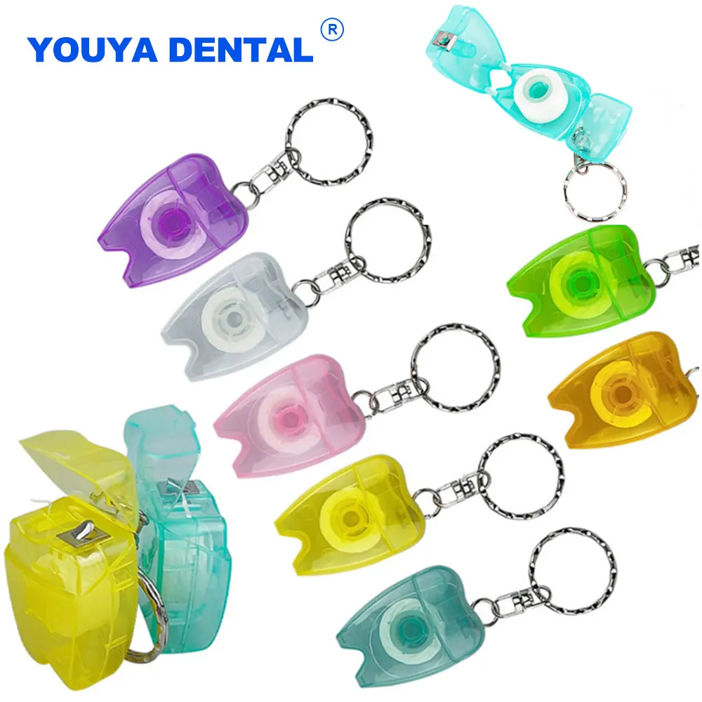 30psc Wholesale 15M Dental Floss Keychain Oral Care Flosser Teeth