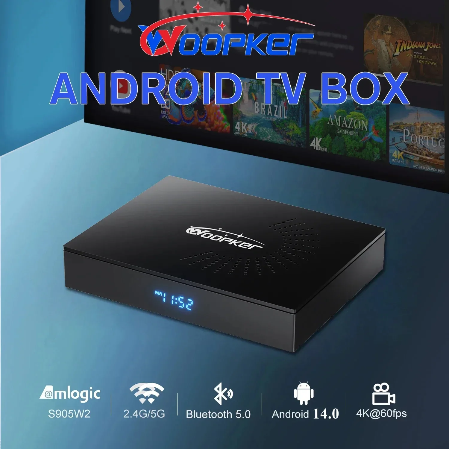 KW2 Android 14 TV Box Amlogic S905W2 4K Video 4GB 32G 64G Dual Wifi Bluetooth 5.