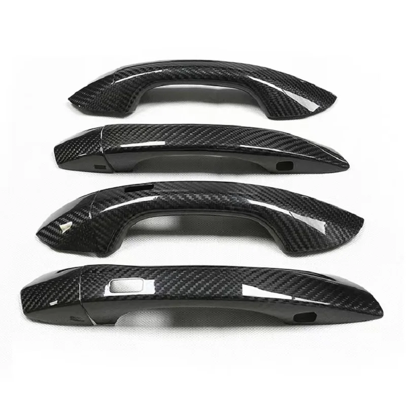 Real Dry Carbon Fiber Door Handle Cover Trim Car Exterior Accessories