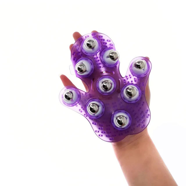 Roller Ball Body Massage Glove Anti Cellulite Muscle Pain Relief Relax Massager For Neck Back Shoulder