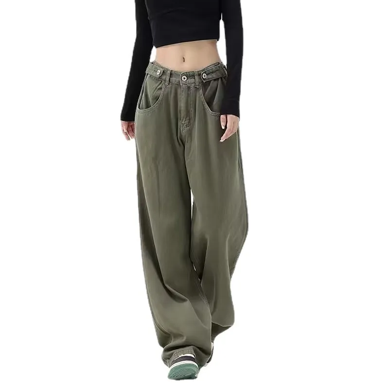 

Women's Straight Leg Pants , Y2K Harajuku Vintage Women Loose Flare Jeans Street Casual Baggy Hip-hop Denim Trousers