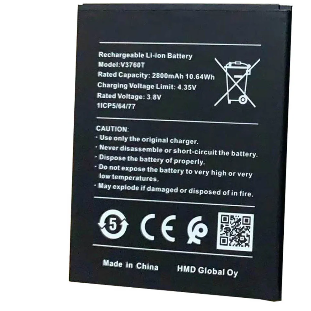 Новый аккумулятор 2800mAh V3760T для Nokia C2 2020 TA-1204 мобильный телефон |