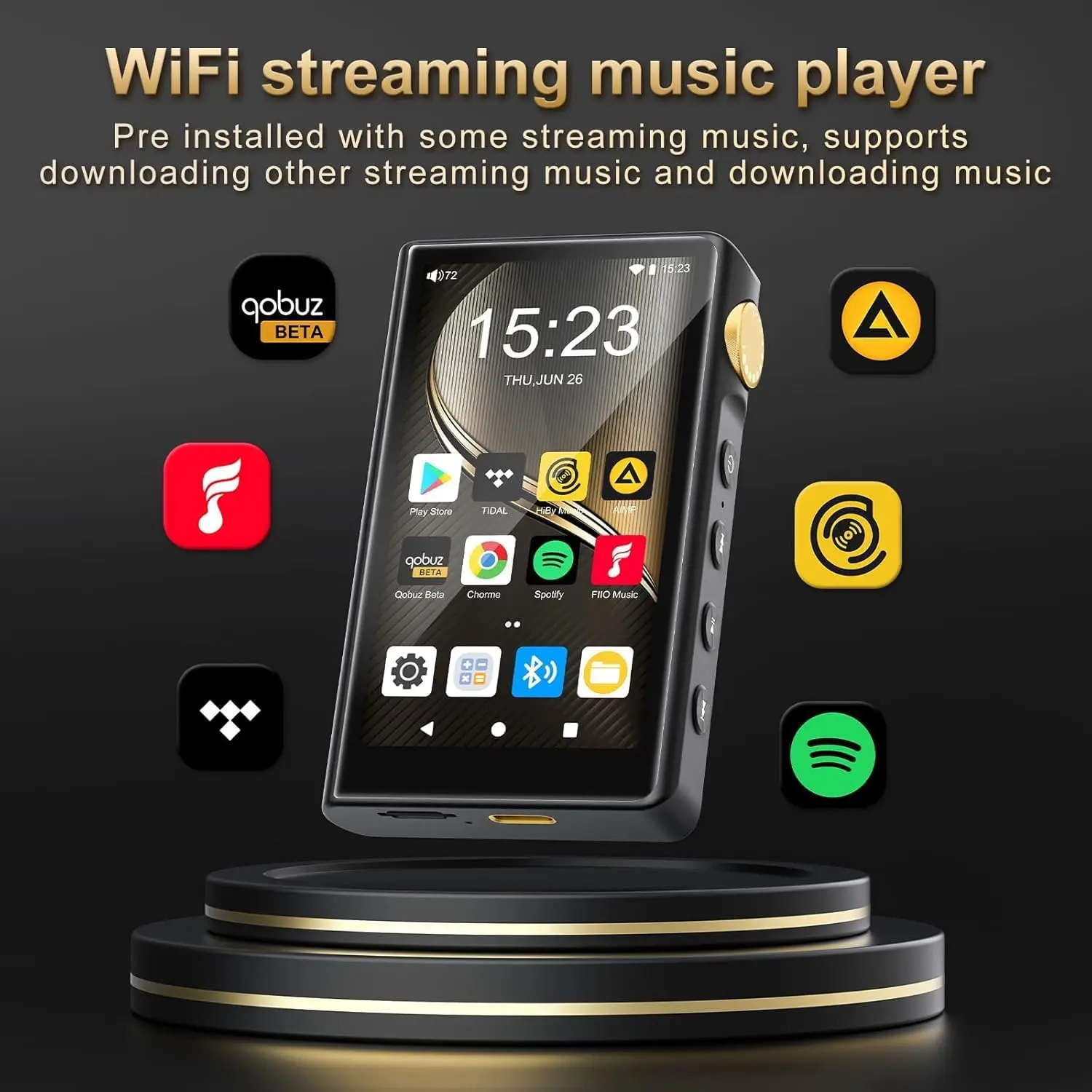 รูปสินค้า เครื่องเล่นเพลงไฮไฟบลูทูธ รองรับ TF 512GB