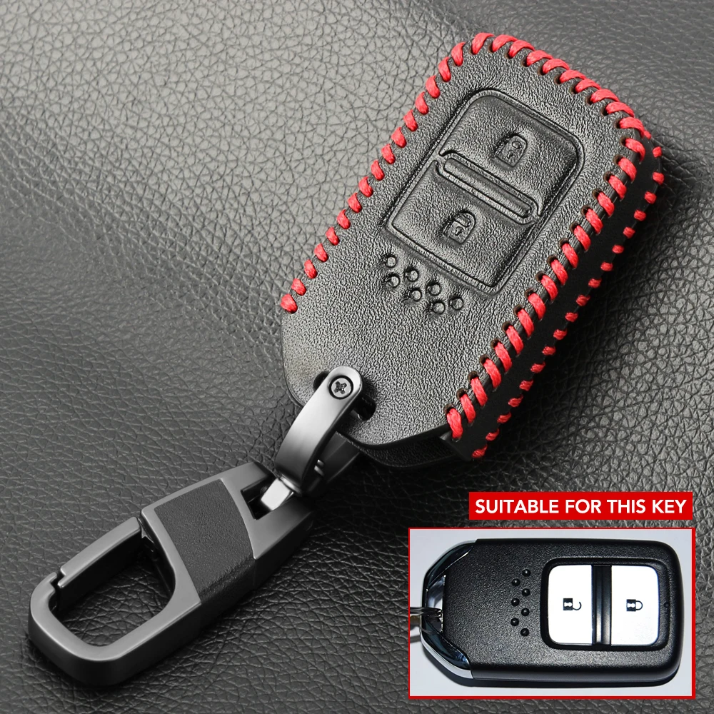 Key Case Cover Key Case Remote Control Case Cover Remote Car for Honda Fit GP5 Shuttle Gp8 JADE VEZEL City Civic Jazz BRV Leather 2 Buttons