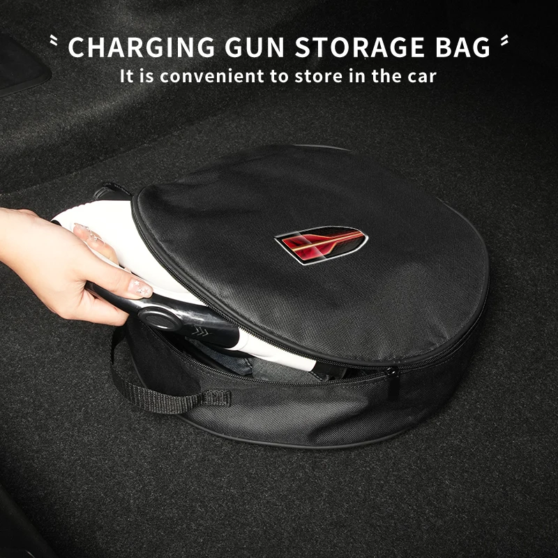 Car Trunk Storage Bag Car Tool Charging Gun Organizer For Hongqi HS5 H5 H9 E-QH5 HS7 E-HS9 H7 E-HS3