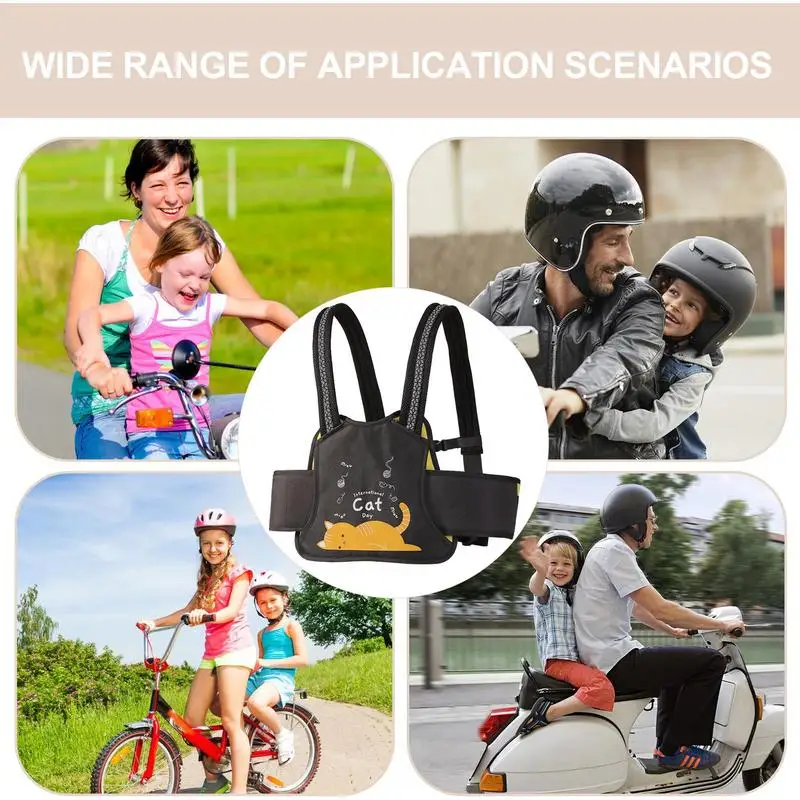 Child Safety Harness Adjustable 4 Point Harness With Safety Handles Safety Harness For Bicycles Motorcycle Toddler Seatbelt