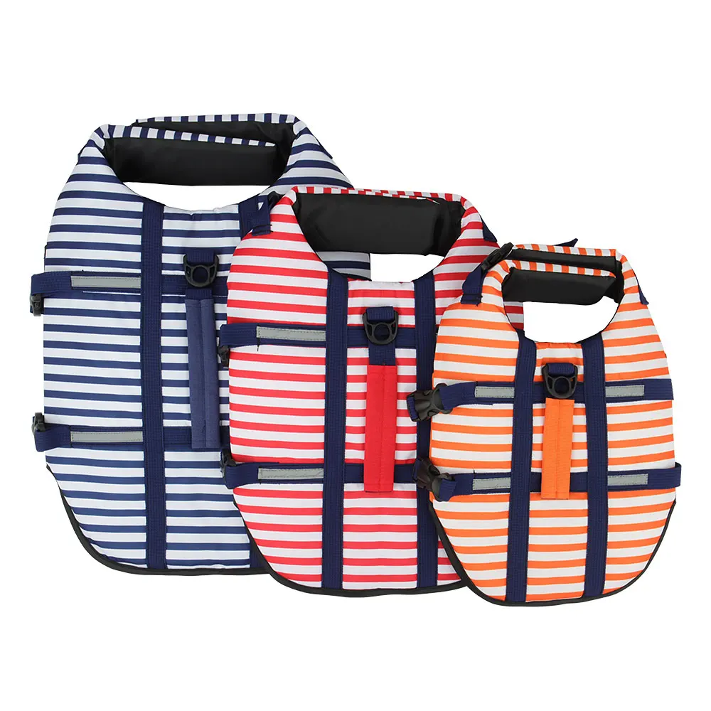 DogMEGA Stripe Dog Life Jacket 5 Size 3 Colors