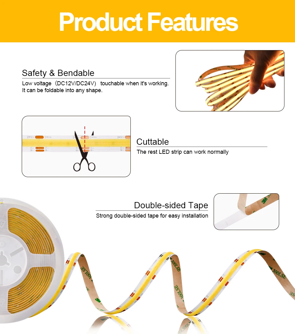 COB CCT LED Strip Light 608 LEDs/m Sdca4b6e12bc842dbb3d61beb64e48d13h
