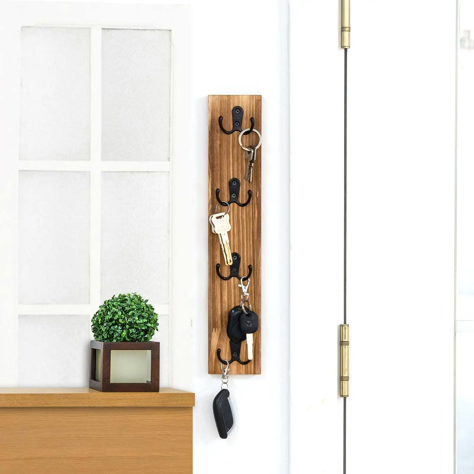 Mail and Key Holder for Wall Decorative Wooden Wall Shelf with
