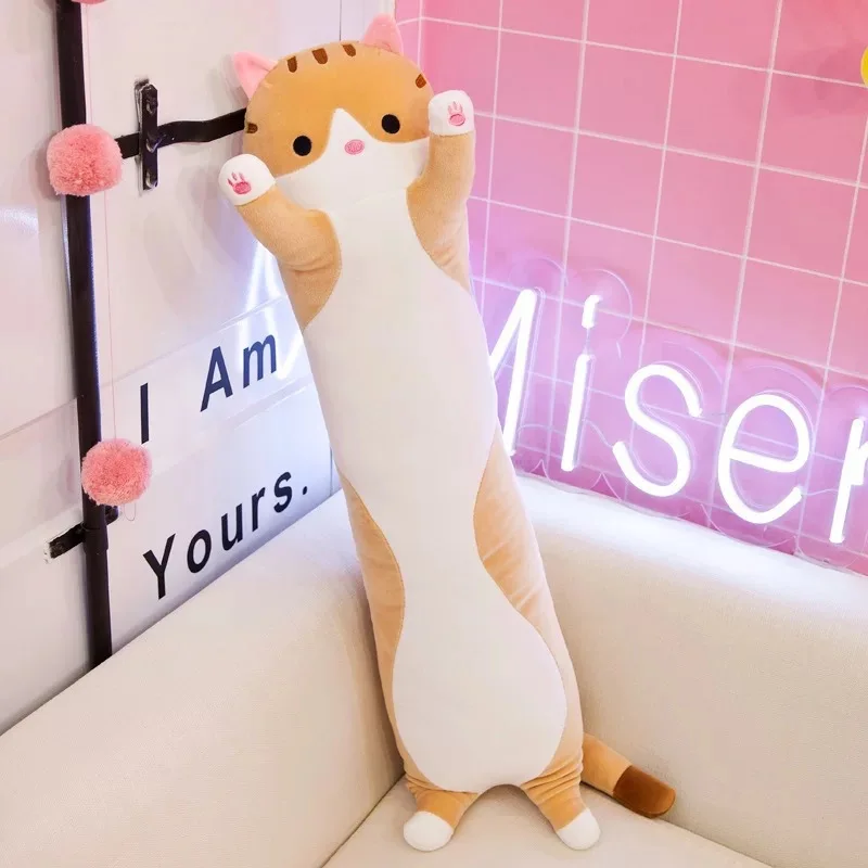 50cm Cute Soft Long Cat  Plush Toys Stuffed Pause Office Nap Sleep Pillow Cushion Gift Doll For Boys Girl Christmas Gift 3