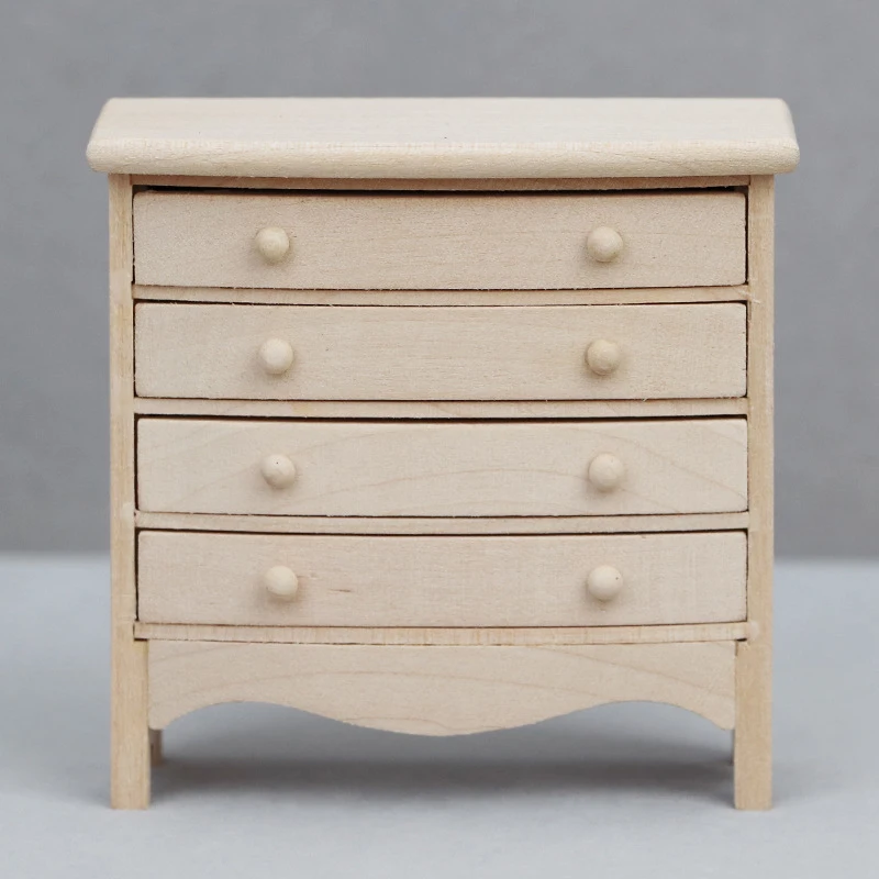 1:12 Dollhouse Miniature Bedside Table Series Storage Cabinet W/Drawer Model Doll House Bedroom Furniture Decor Toy Accessories 2