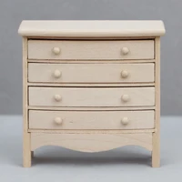 1:12 Dollhouse Miniature Bedside Table Series Storage Cabinet W/Drawer Model Doll House Bedroom Furniture Decor Toy Accessories 2