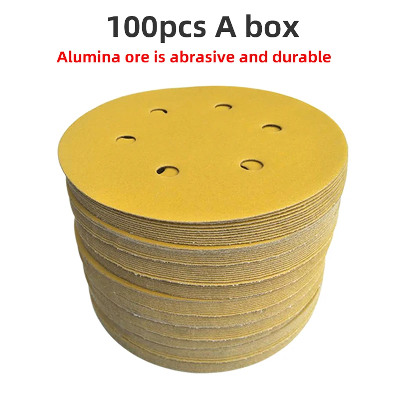 Sanding disc 6-Inch 6-hole Grinding Disc 150mm Hook and loop Drawn Auto Hardware Woodware Sanding Polishing Sandpaper 80-600 sanding discs