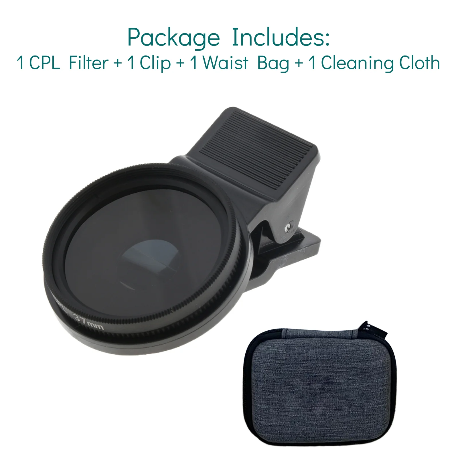 CPL Lens Filter Circular Polarizing Filter 37mm Clip Compatible Most Smartphones CPL Lens Optical Glass