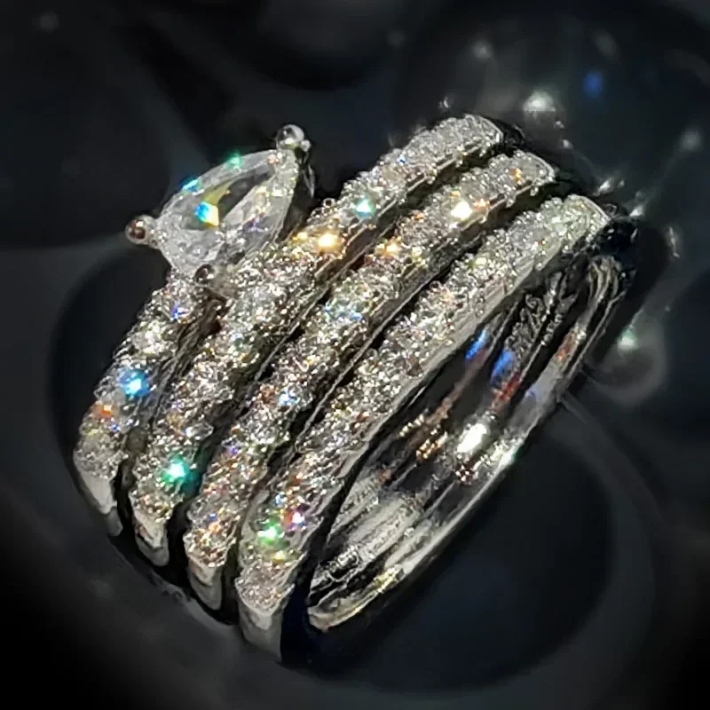 Multi-layer Rings wedding rings womens ring jewelry rings ring jewelry cubic zircon ring for Women