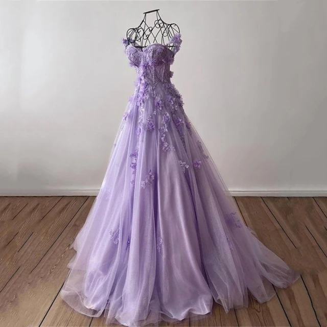 Enchanting Purple Tulle Evening Dress: Timeless Beauty for Formal Occasions