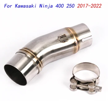 Escape Motorcycle Mid Connect Tube Middle Link Pipe Stainless Steel Exhaust System For Kawasaki Ninja400 250 2017-2022