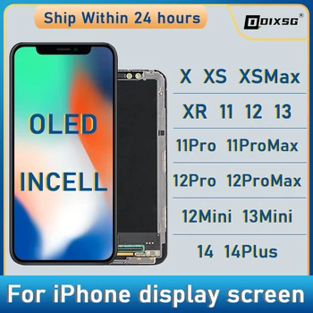 OLED For iPhone X XR XS Max LCD Incell For iPhone 11 12 13 Pro Max 13 Mini 14 Plus 15 Oled LCD Display Screen Digitizer Assembly