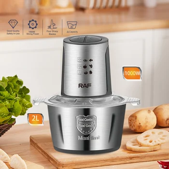 2 Speeds Electric Chopper Meat Grinder Stainless Steel Mincer Food Processor Kitchen Slicer Egg Beater Garlic Vegetable 1
