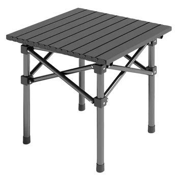 Outdoor Folding Table Heavy Duty Carbon Steel Height Adjustable Lightweight Metal Camping Hiking Backpacking Picnic BBQ Portable 5