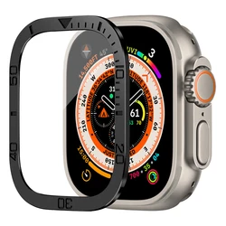 Premium Tempered Glass Screen Protector with Metal Bumper for Smartwatch, Anti - Scratch & HD Clarity (Black B)