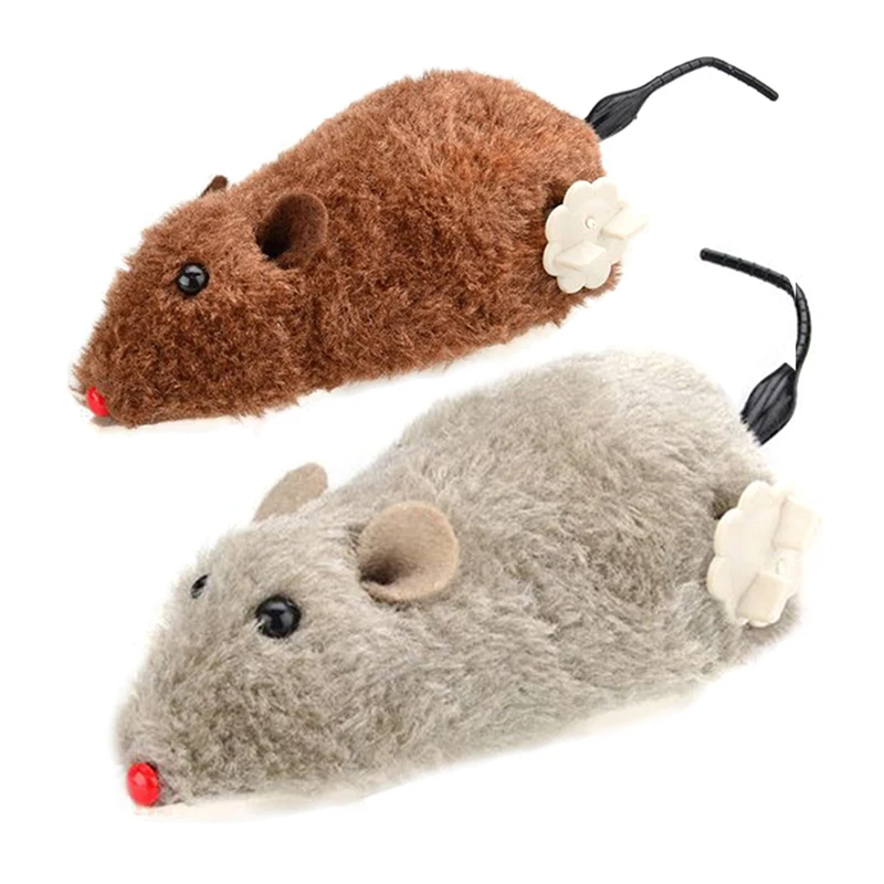 1Pc Creative Cat Toy Clockwork Spring Power Plush Mouse Toy Motion Rat Cat Dog Playing Toy Pets Interactive Toys Pet Products 