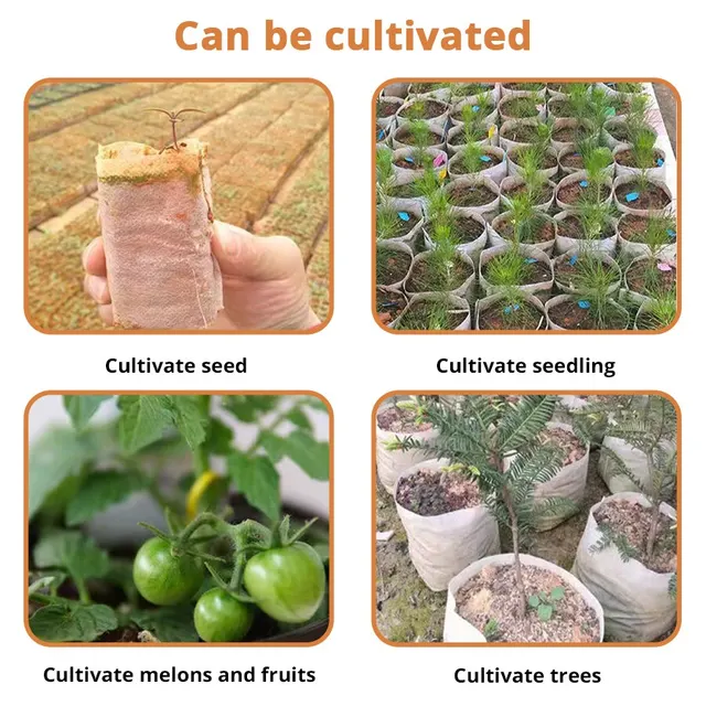 100Db Nem Szőtt Biológiailag Lebontható Növények Óvodás Táskák Vetőzsákok Otthoni Kerti Üvegházak Készletek - Image 6