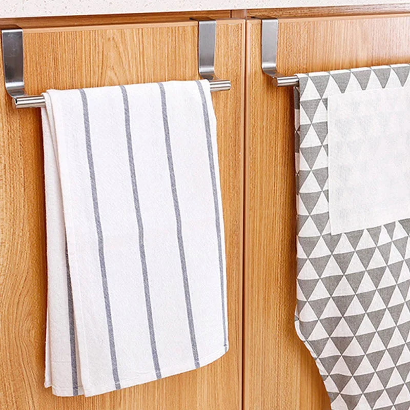 Towel Rack Over Door Towel Bar Hanging Holder Stainless Steel Household Bathroom Kitchen Cabinet Rag Rack Shelf Hanger Towel Rack