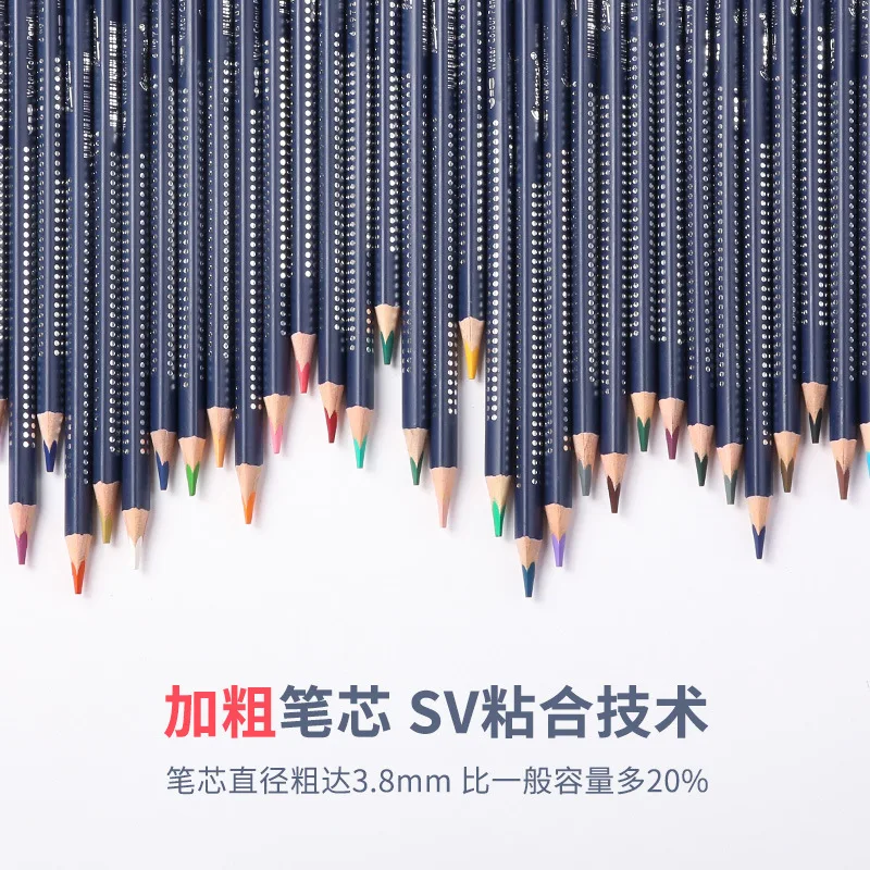 수용성 색연필 세트, 미술 학용품 펜 리필 직경 최대 3.8mm, 20% 더 많은 용량, 12-120 색