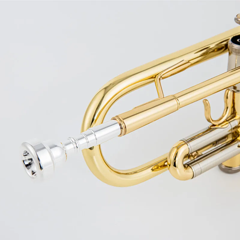 Bb Flat Brass Trompete banhado a prata, trompete profissional, instrumentos musicais com estojo de couro, feito no Jap&atilde;o, qualid