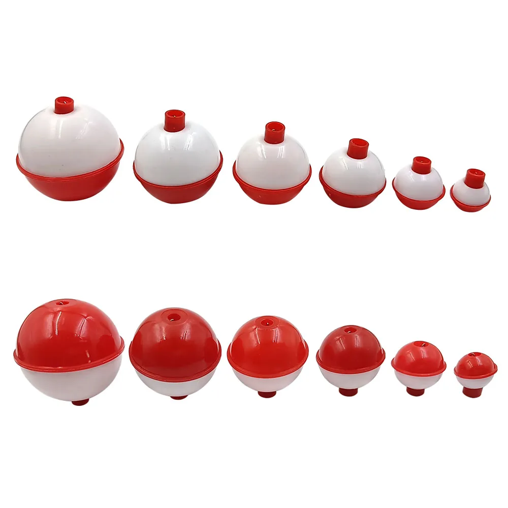 2 Inch Fishing Bobbers, Plastic Push Button Round Fishing Float, Red and  White 10 Pack