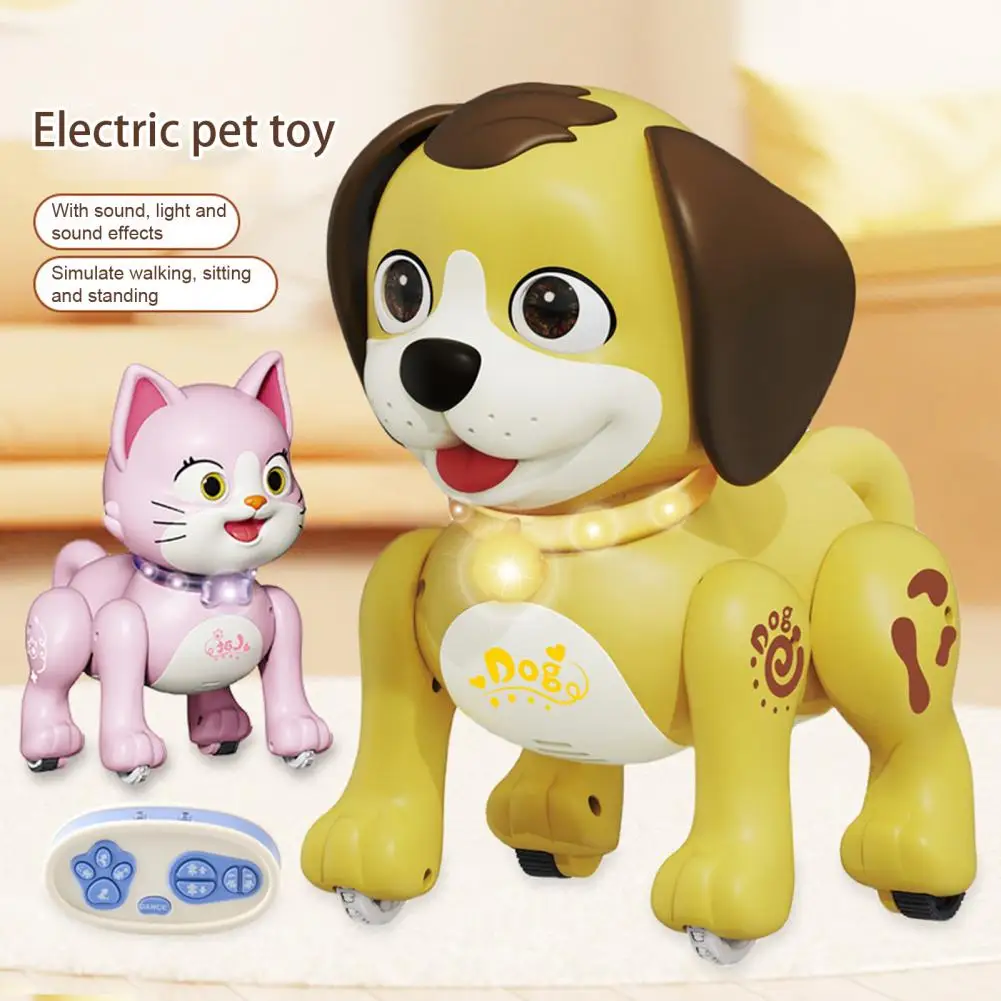 Robot Pet Robot Toy Walking Dancing Rc Robot Dog Cat Toy for Toddlers 2.4ghz Remote Control Pet with Sound Light Gift for Boys 2