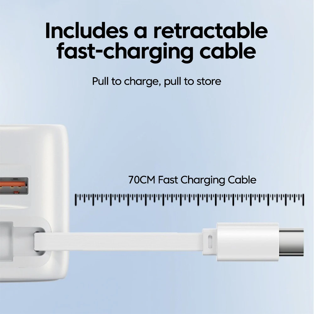 90w Gan Super Fast Charger Phone Charger Adapter Retractable Fast Charging Usb C Cable For Iphone 15 16 17 Samsung Huawei, Alina Gadgets