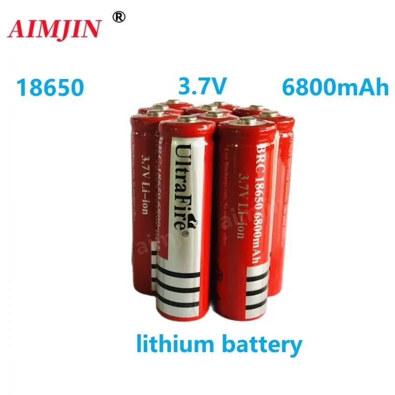 Batteria Originale 18650 3.7V 6800Mah Batteria Ricaricabile Agli Ioni Di Litio Per Batteria Torcia A Led Batterie Al Litio Litio + Caricabatterie