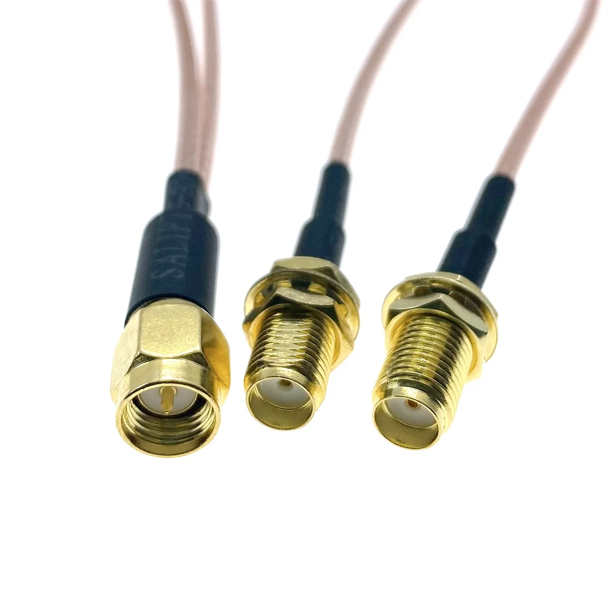 

RG316 SMA male to Y Type 2 x SMA Female Buklhead Jack 50 Ohm RF Coax Extension Cable Pigtail Coaxial