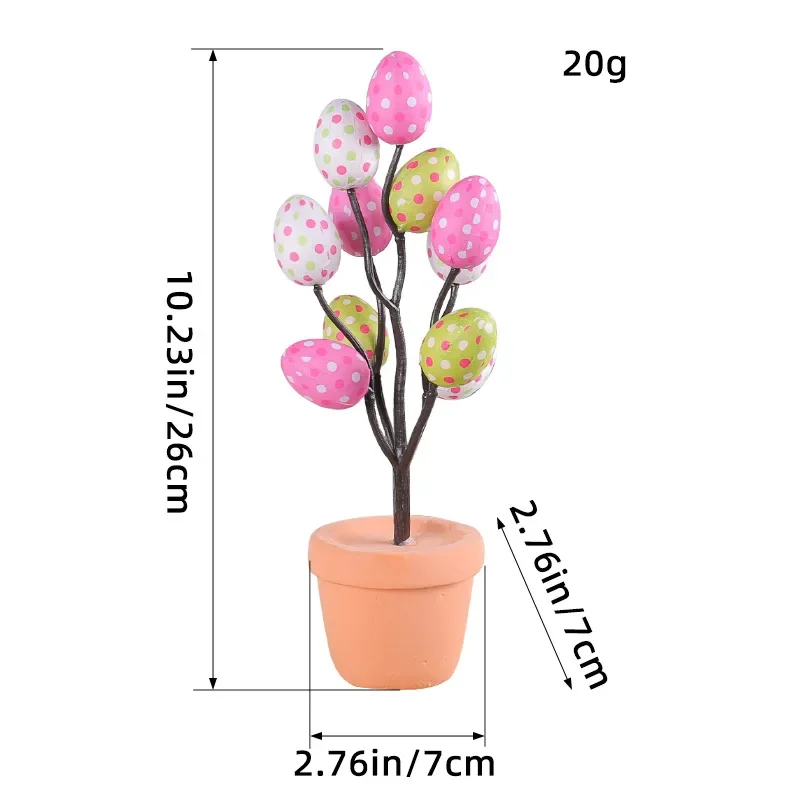 Colorful Easter Eggs Tree Branch DIY Painting Foam Bunny Eggs 2024 Easter Decoration For Home Kids Gift Party Fake Flower Plants